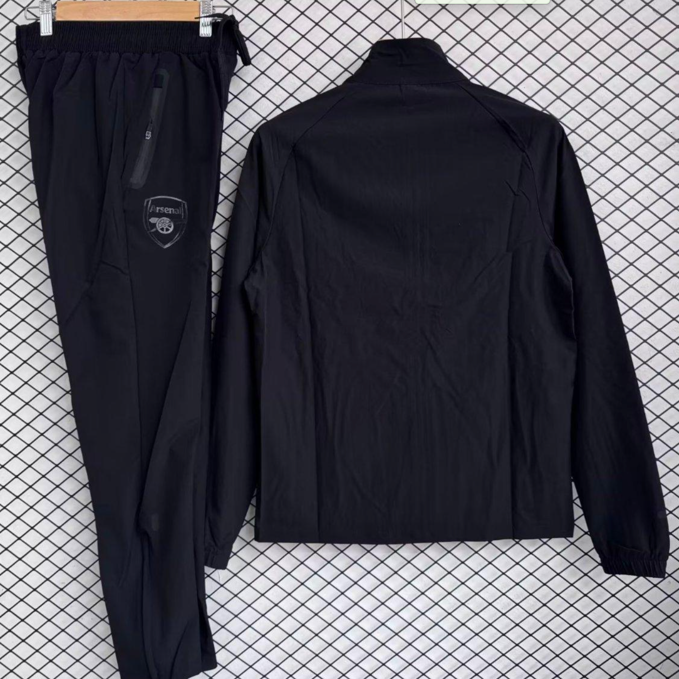25/26 Arsenal Black Full zipper Jacket Tracksuit+ long pants S-2XL