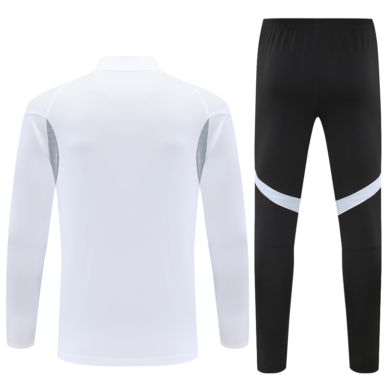 Adult/ Kids DFB Half Zipper Training Suit White 801