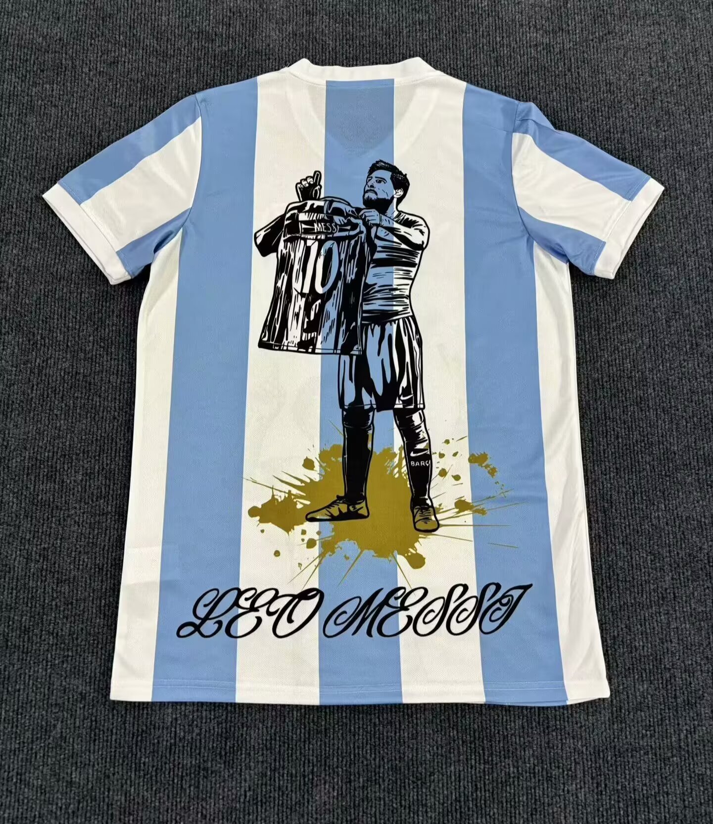 2025 Argentina Blue with aMessi Celebration Print Jersey