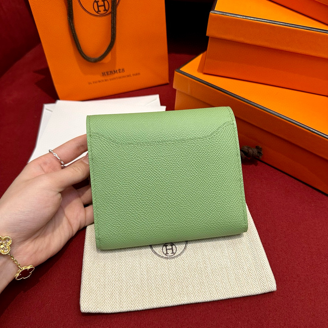 Hermes Vert Criquent Epsom Constance Short Wallet