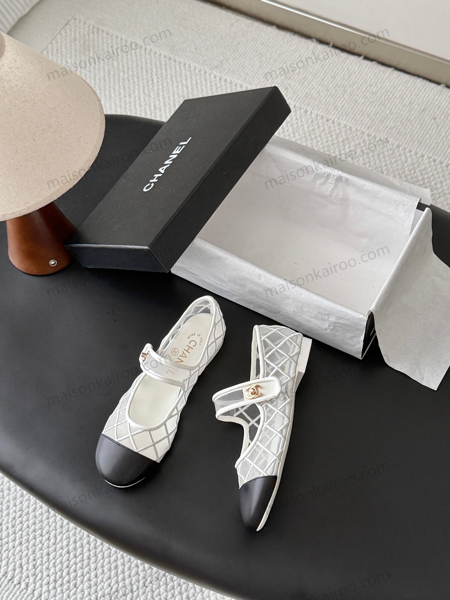 Chanel 26K Mesh Quilted Cap Toe Mary Janes - KAIROO