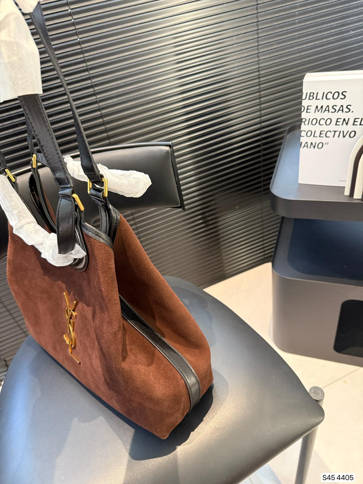 YSL Saint Laurent suede tote bag