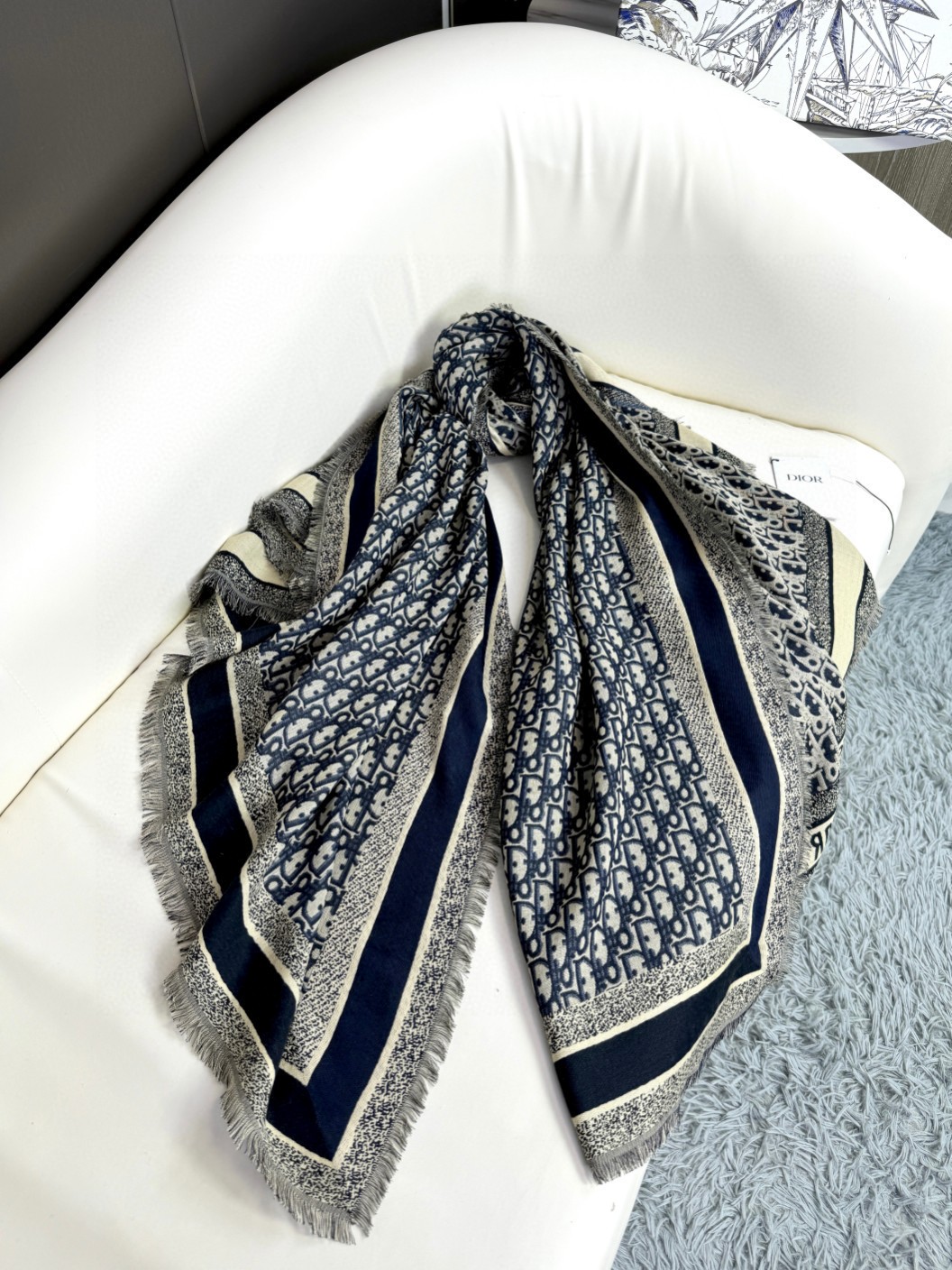 Dior Cashmere and Silk Shawl 140