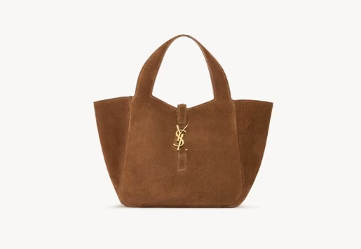YSL Saint Laurent LE 5 À 7 BABY BEA in Suede-Caramel Cognac 872469