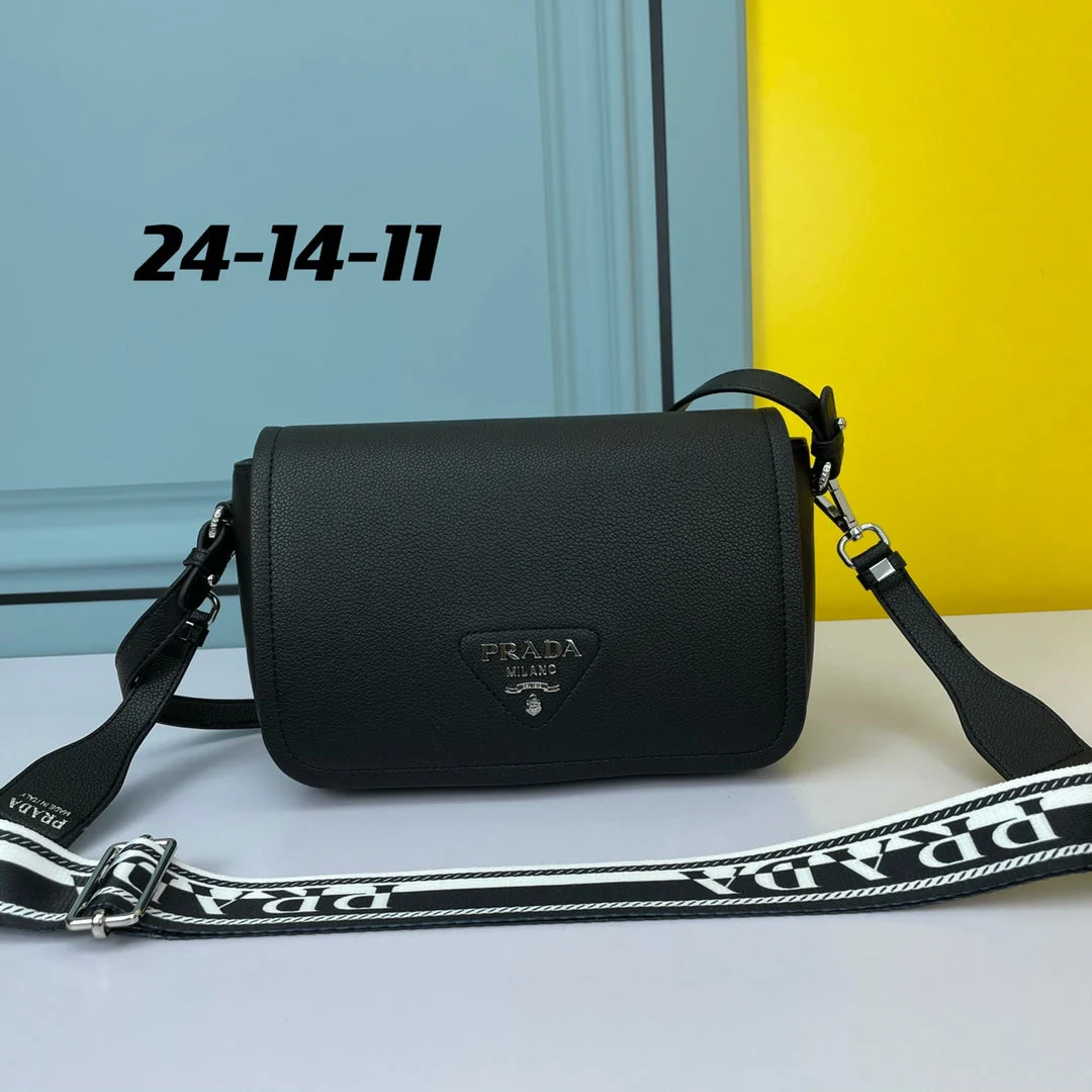 Prada  24 BAG WITH STRAP IN BLACK CALFSKIN
