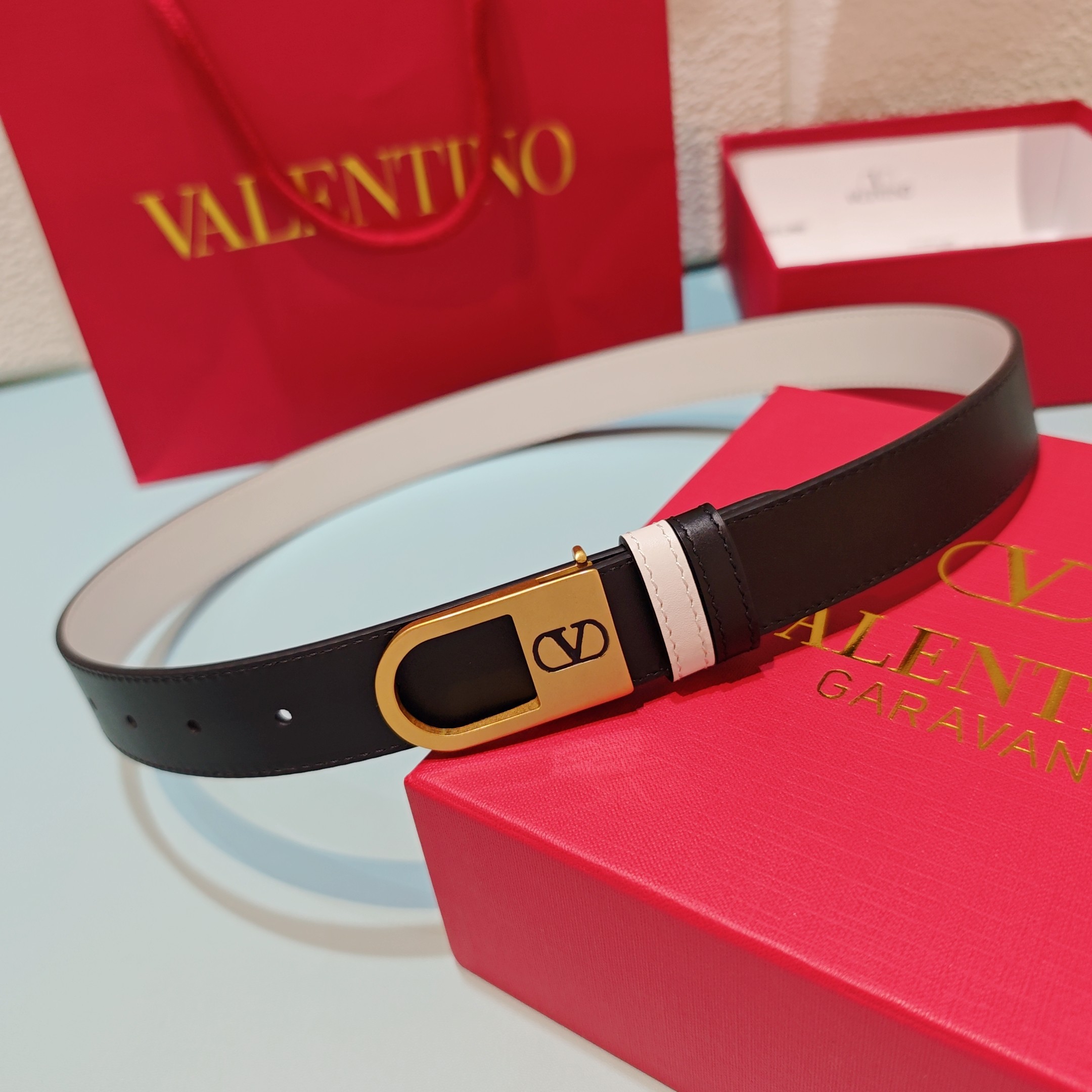 Valentino Mini Leather Belt 3cm