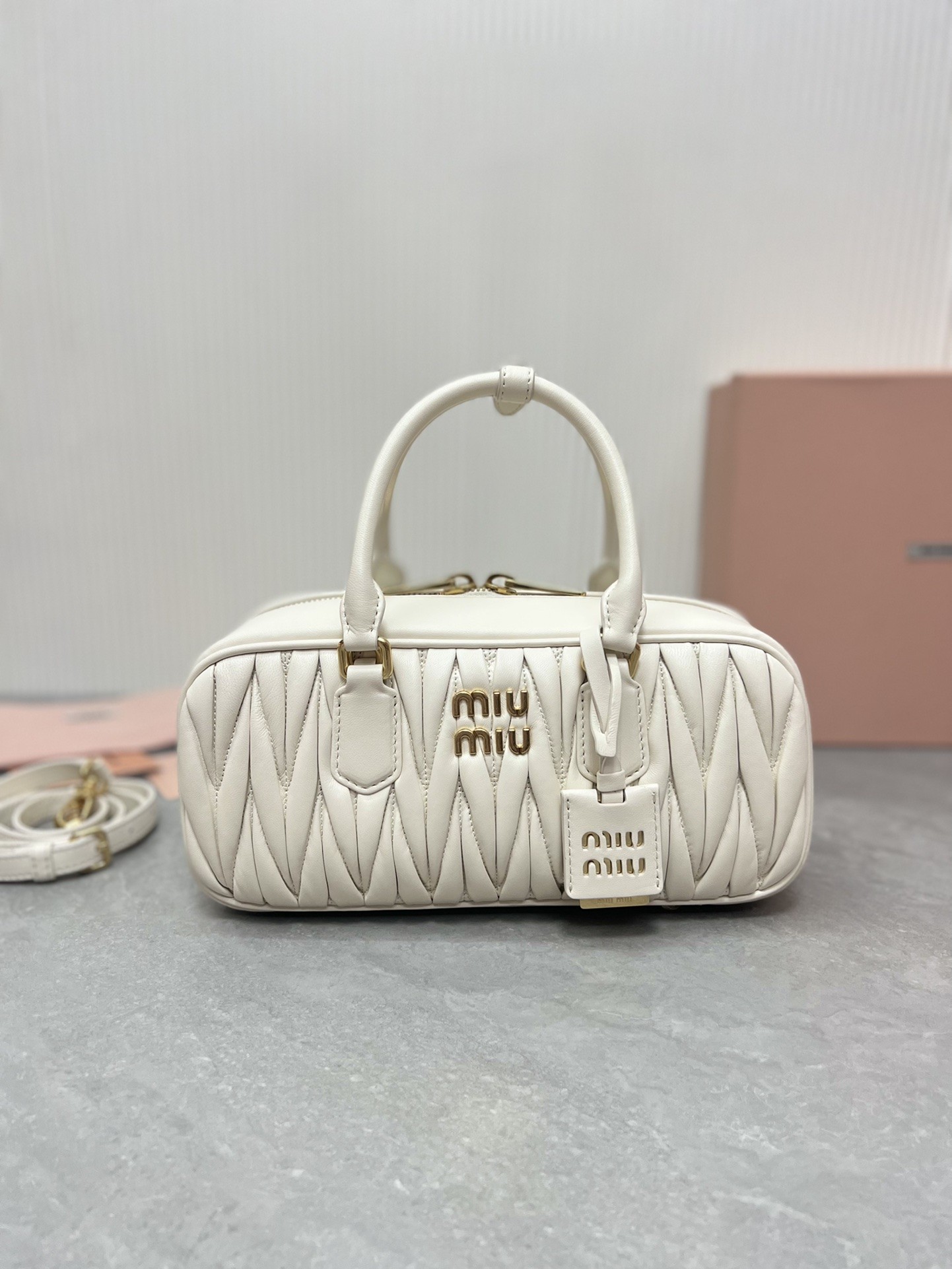 Miumiu Arcadie matelassé nappa leather bag