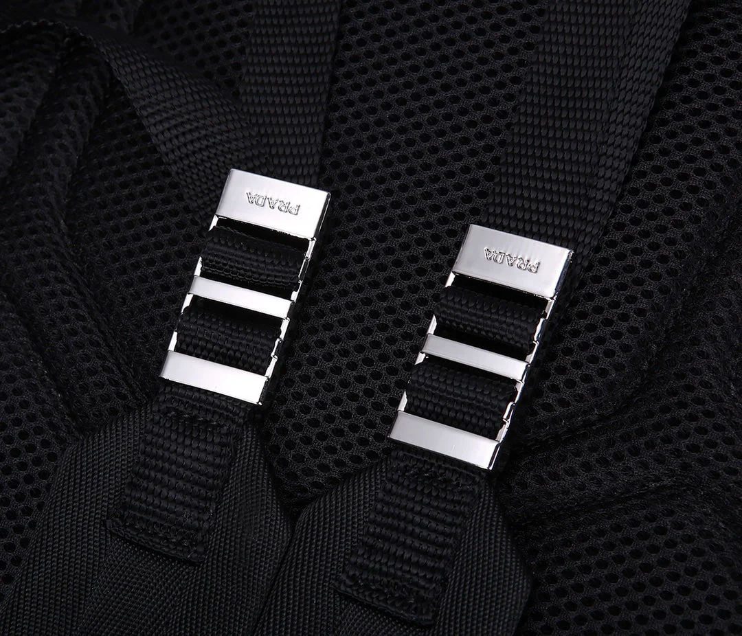 Prada BACKPACK 39 IN BLACK RE-NYLON AND SAFFIANO LEATHER