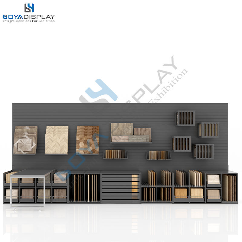 Customized Wood Flooring Hardwood Timber Sample Display Cabinet Ceramic Tile Stone Granite Stand Combination Drawer Rack Display