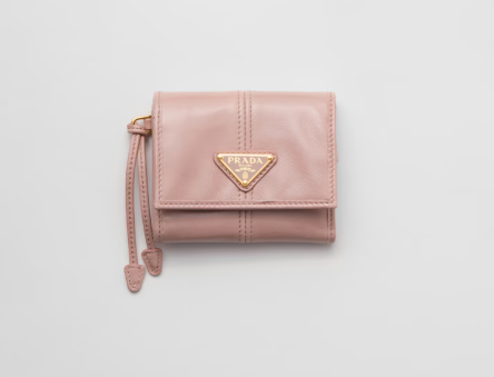 Prada Calfskin Small Wallet-Nude pink