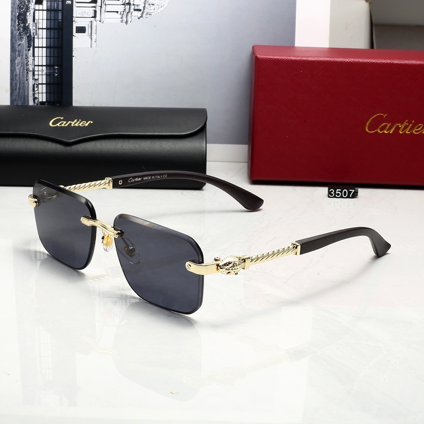 Cartier Panther Rimless Sunglasses Top quality - KAIROO