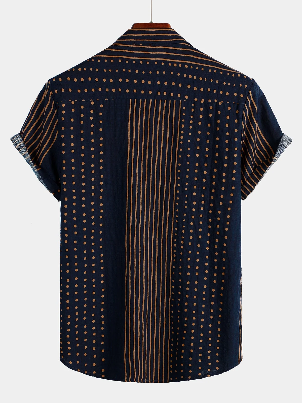 Men's Navy Striped Summer Short Sleeve Shirt