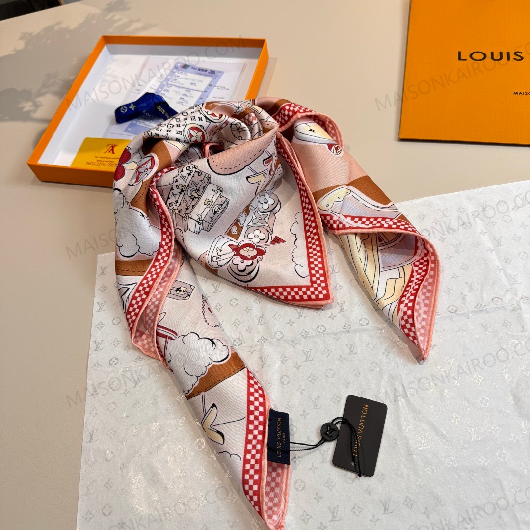 Louis Vuitton LV Vivienne Travel 90 Square Scarf - KAIROO