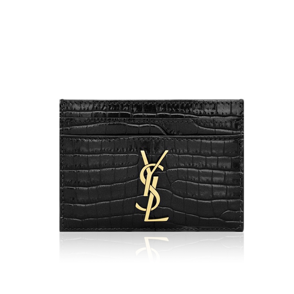Saint Laurent YSL Crocodile Print Card Bags card holder wallet