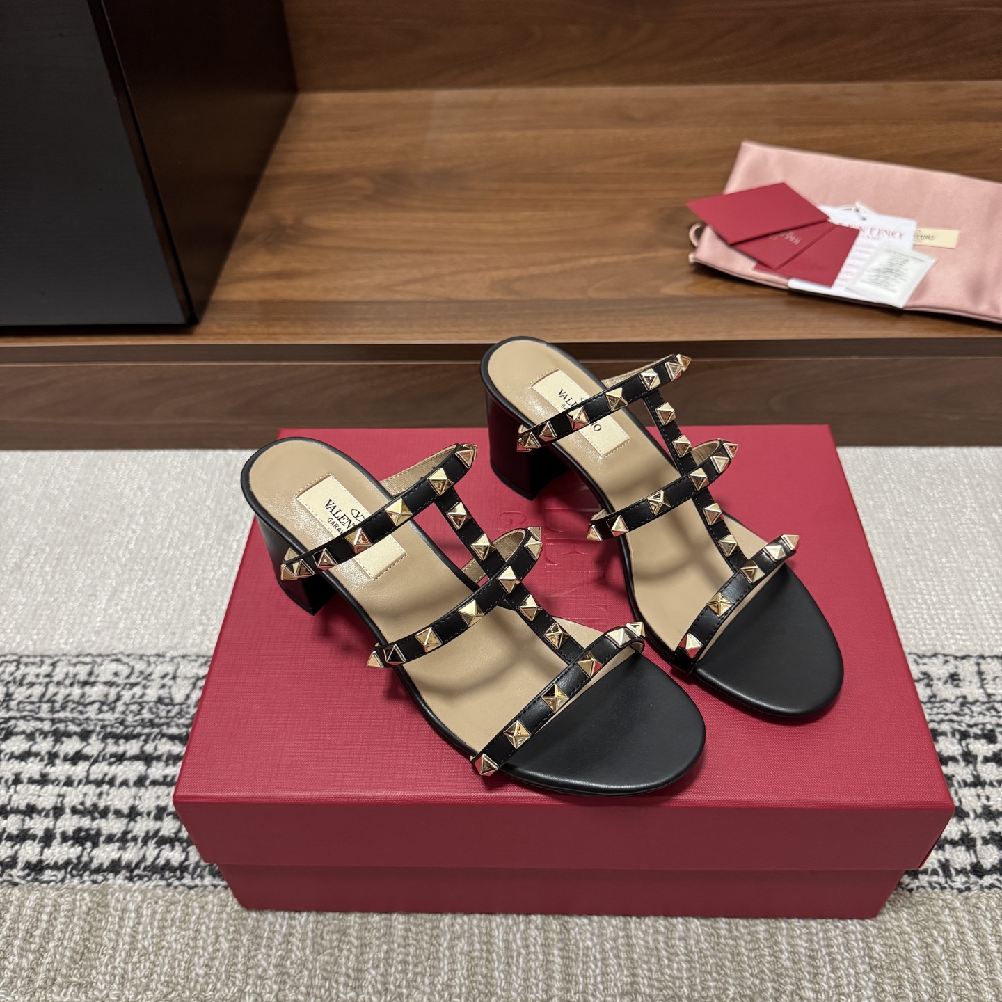 Valentino Rockstud Heeled Mule