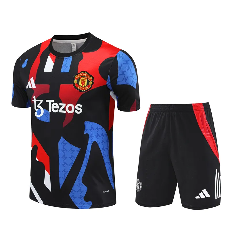 Adult/ Kids Manchester United 24/25 Short Sleeves Training suit Black