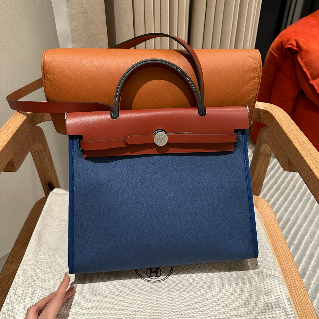 Hermes Canvas and Cowhide Herbag Zip 31 PM