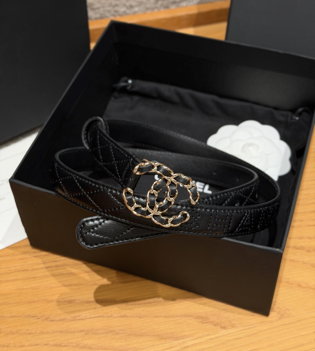 Chanel Quilted Lambskin Belt 20mm