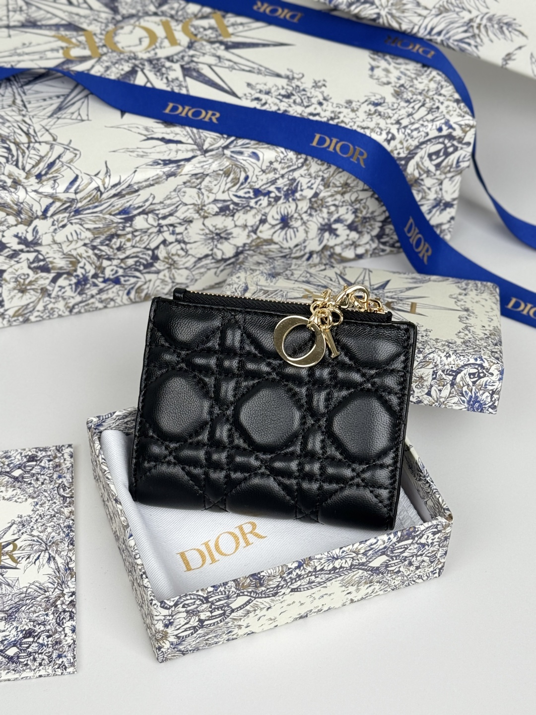 Dior Caro Dahlia Card Holder