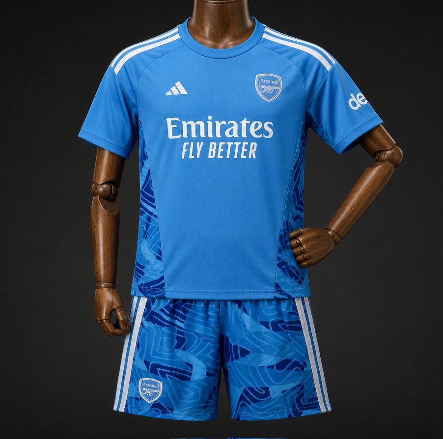 26/27 Kids Arsenal Away Blue GK Jersey Kits 16-28 - musan