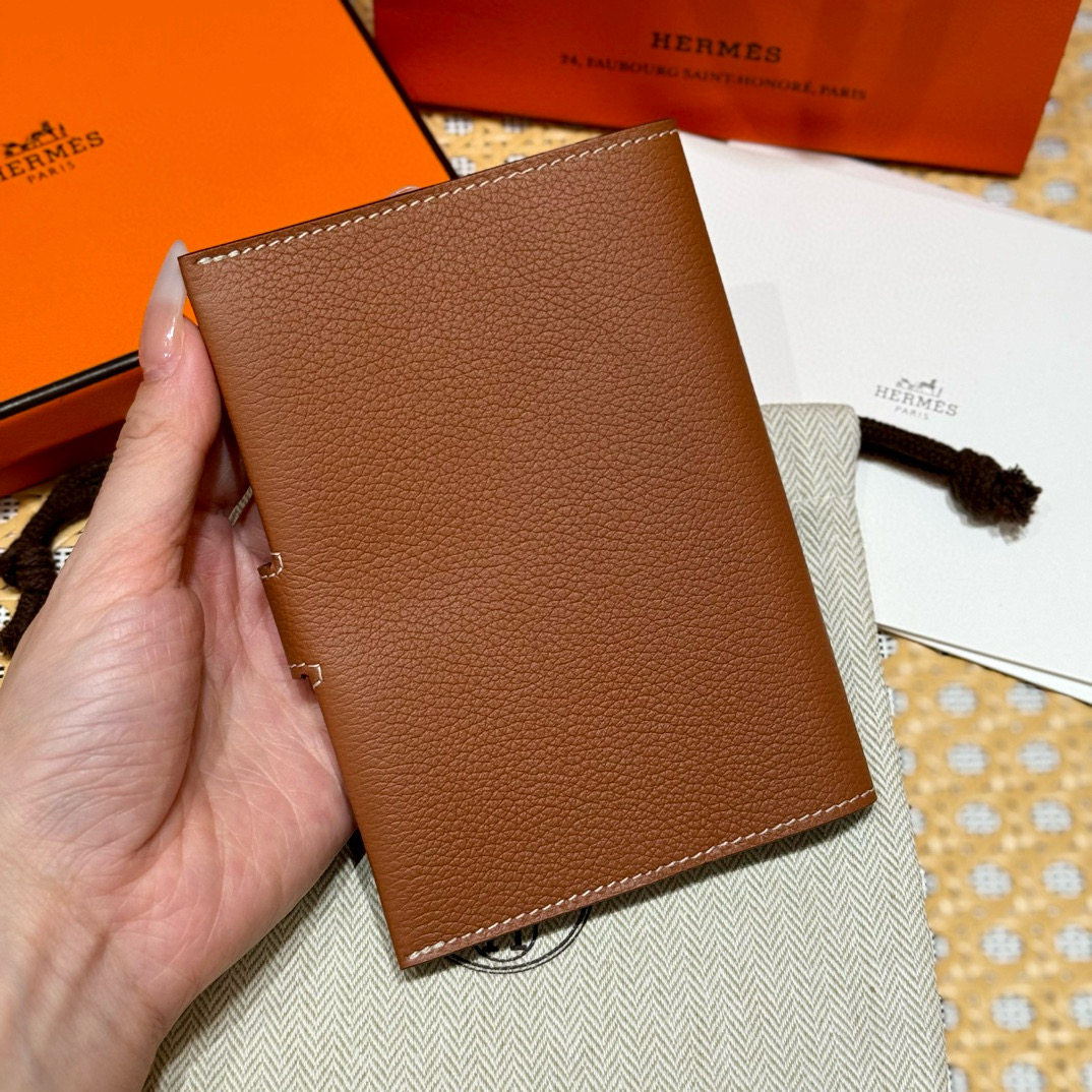 Hermes Gold Evercolor R.M.S Passport Holder
