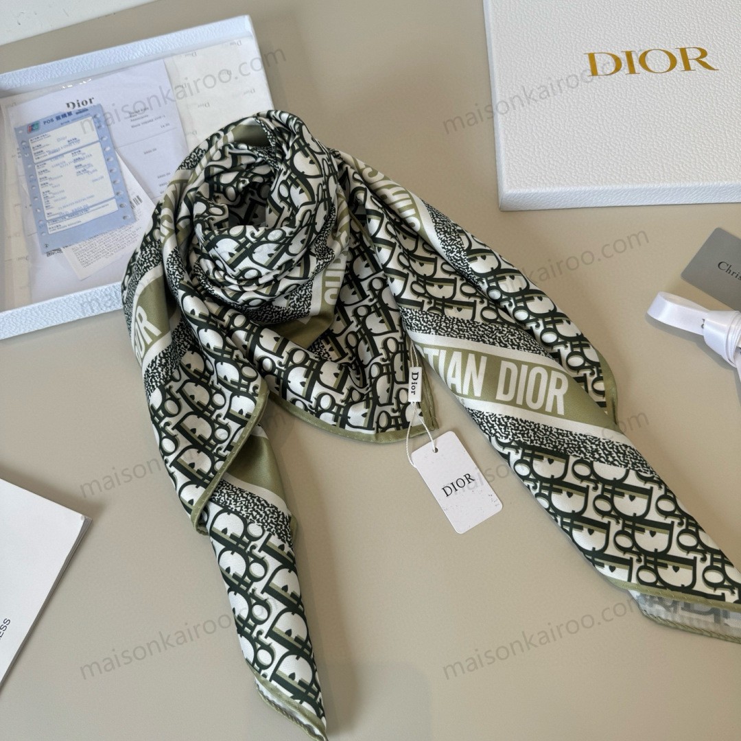Dior Border Oblique Square Scarf - KAIROO
