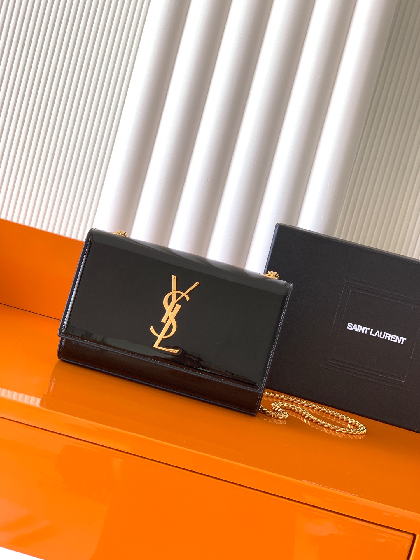 Saint Laurent Black Patent Calfskin Small Kate