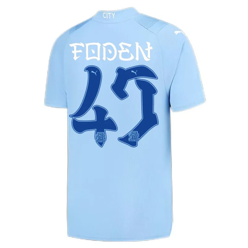 2023/24 Manchester City HAALAND #9 GREALISH #10 DE BRUYNE #17 STONES #5 J.ALVAREZ #19 FODEN #47 Japanese Tour Printing Home Jersey