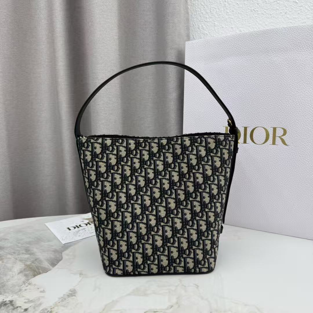 Dior Small Diorstar Bucket BagBlue Dior Oblique Jacquard(Mirror Quality)