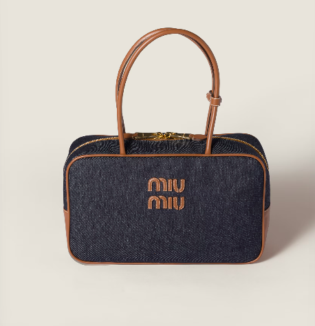 Miu Miu Beau Denim and leather bag 5BB163