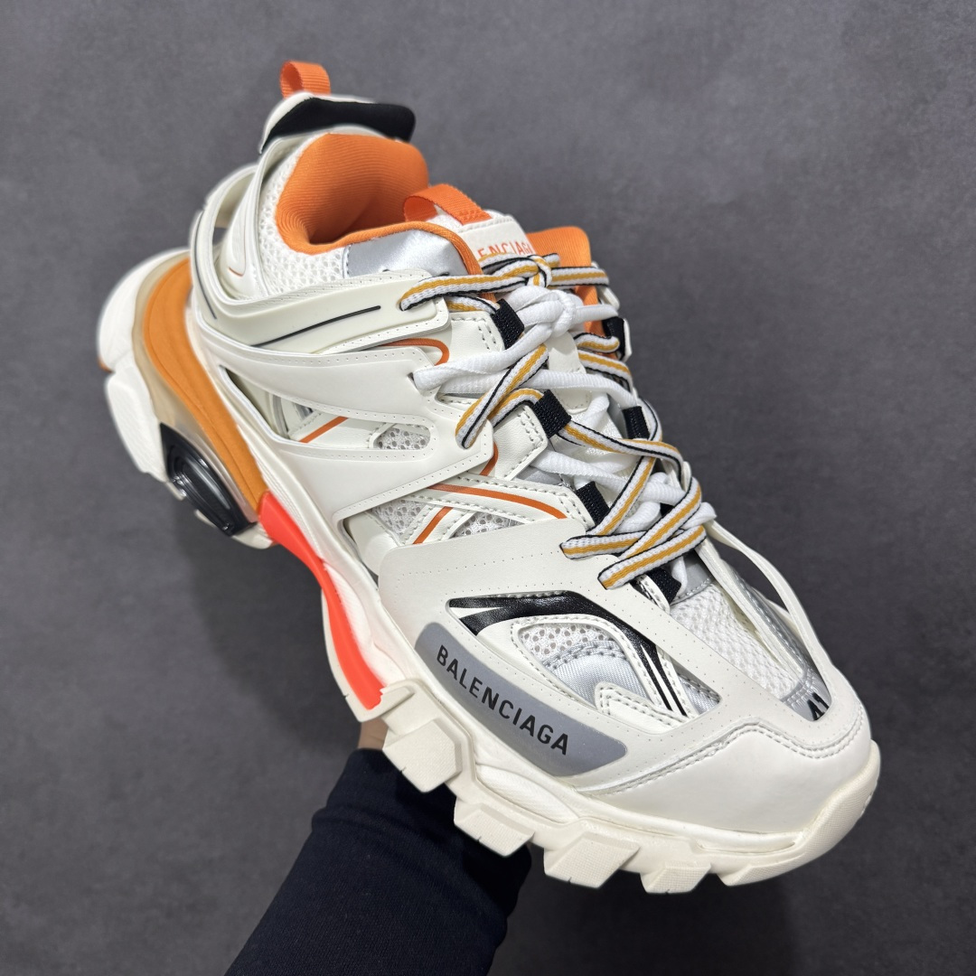 Balenciaga Track Orange Nylon Mesh Multi-layered Silhouette Triple Chunky Sneaker - KAIROO