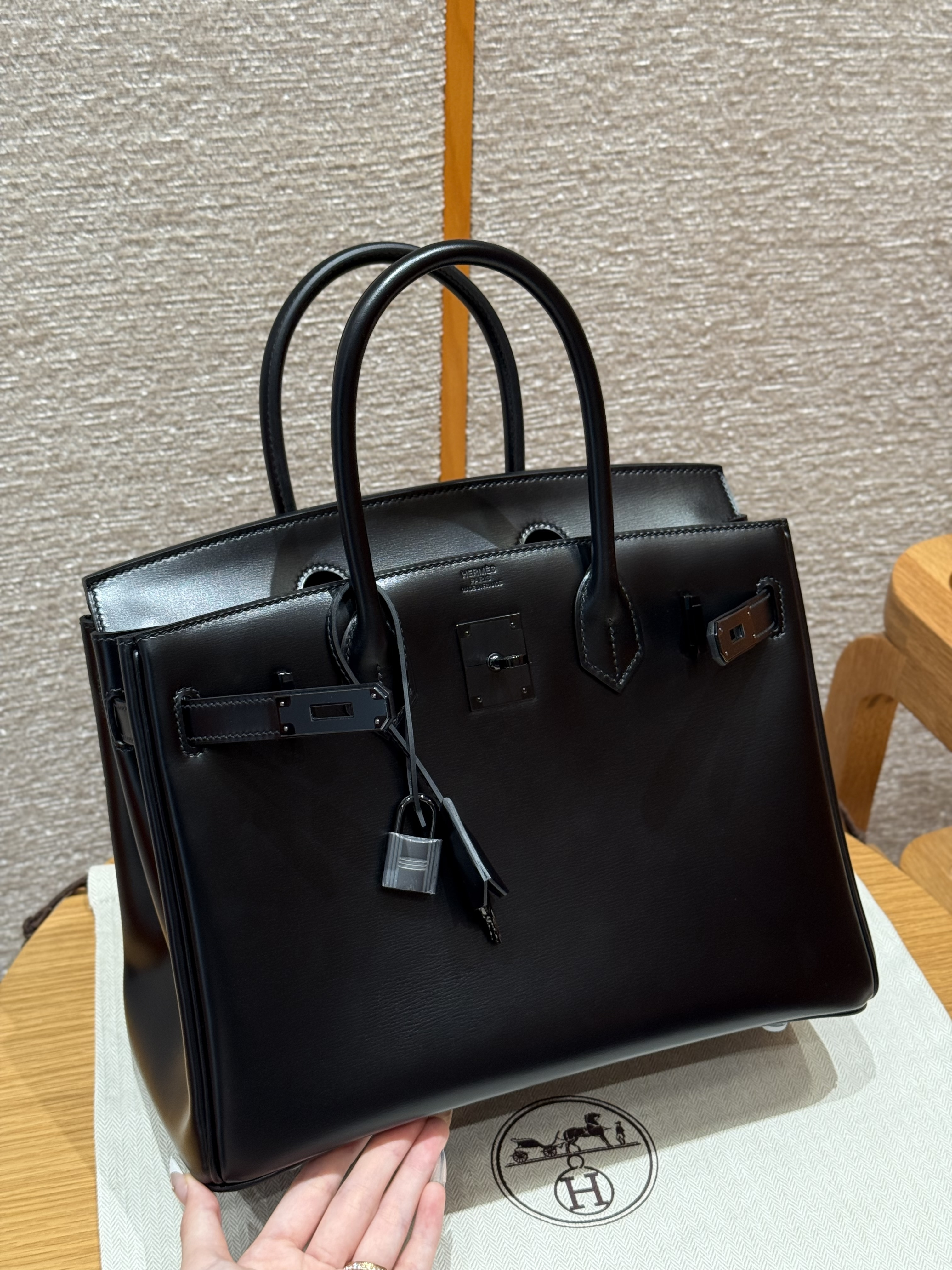 Hermes Black Box Birkin 30 Bag