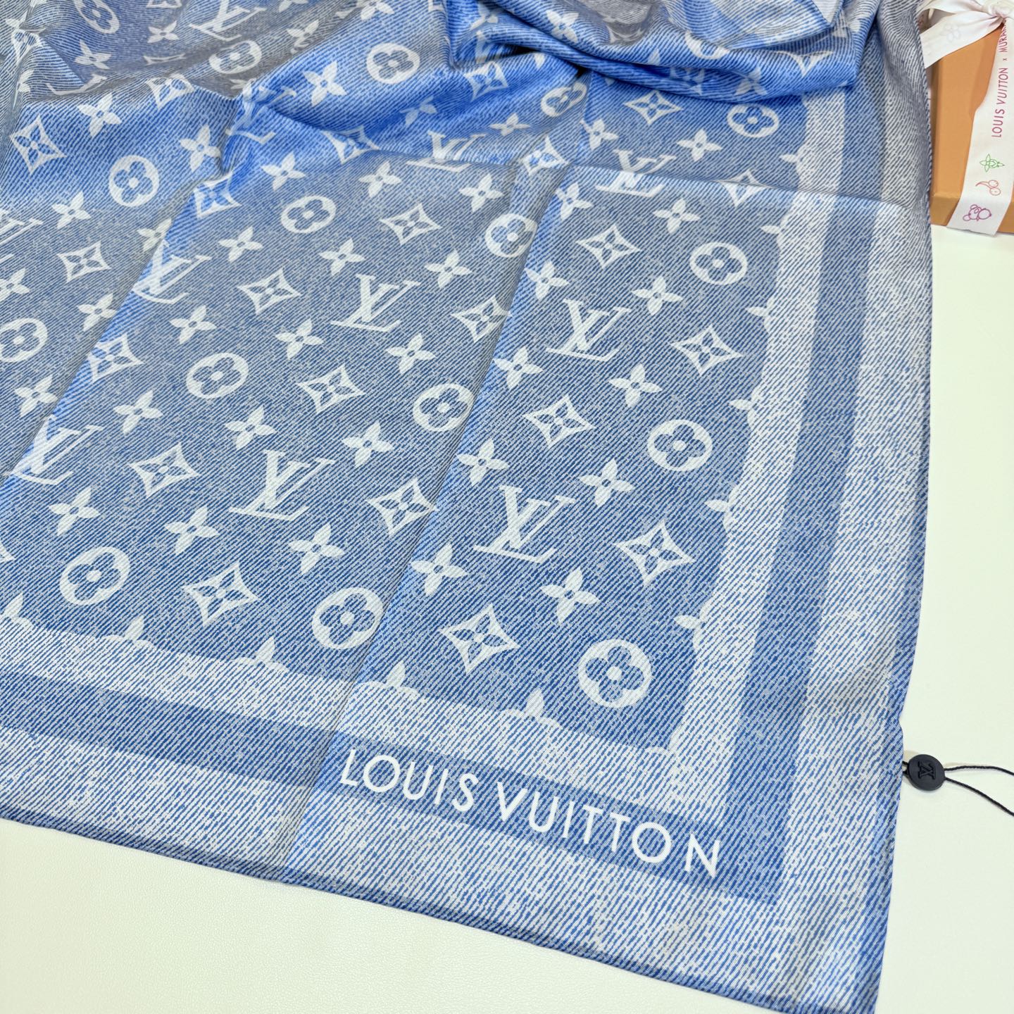 Louis Vuitton LV Monogram Denim Silk Square 90cm
