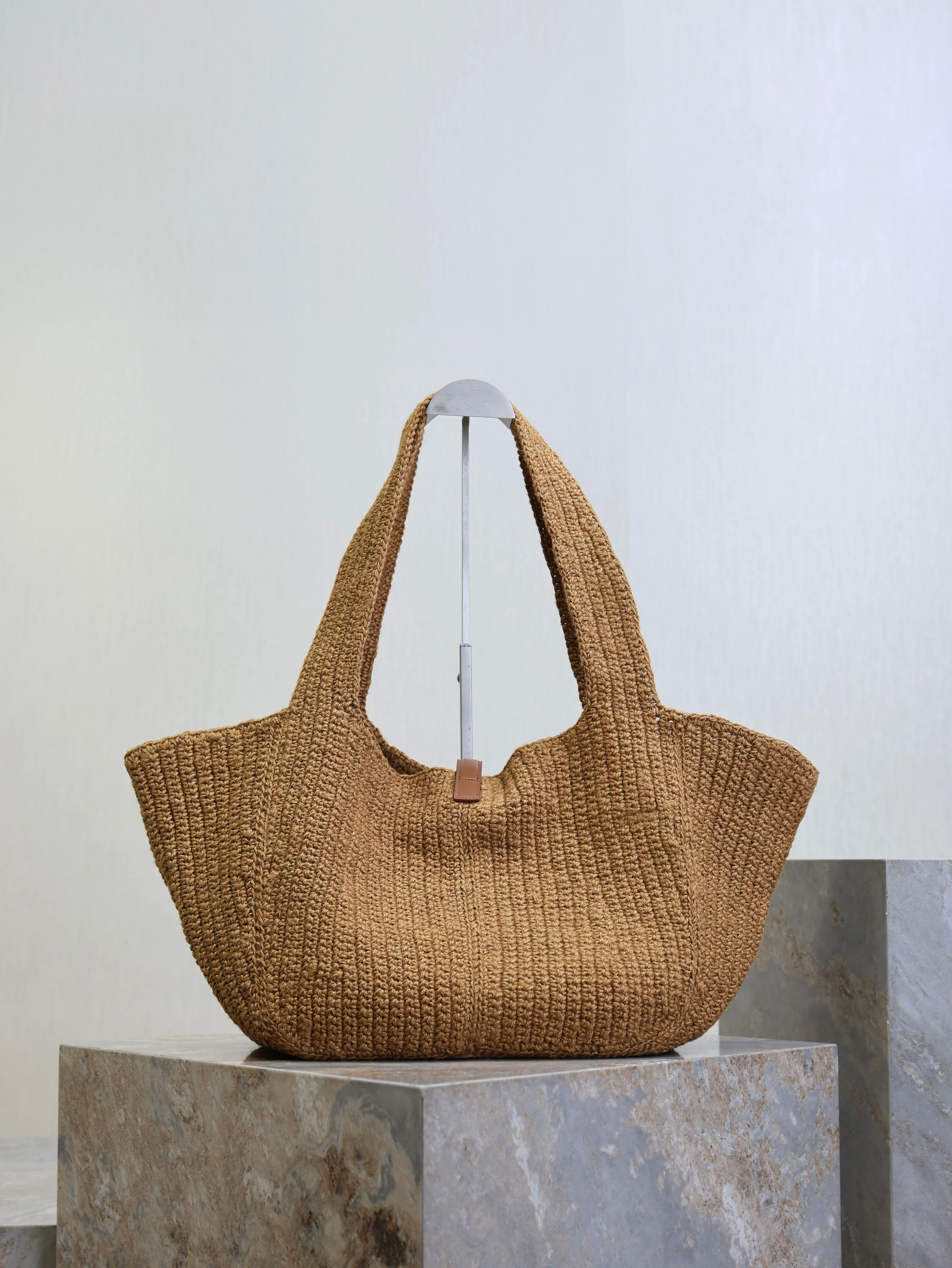 Saint Laurent YSL Le 5 À 7 Bea 50cm Brown Rope Woven Leather