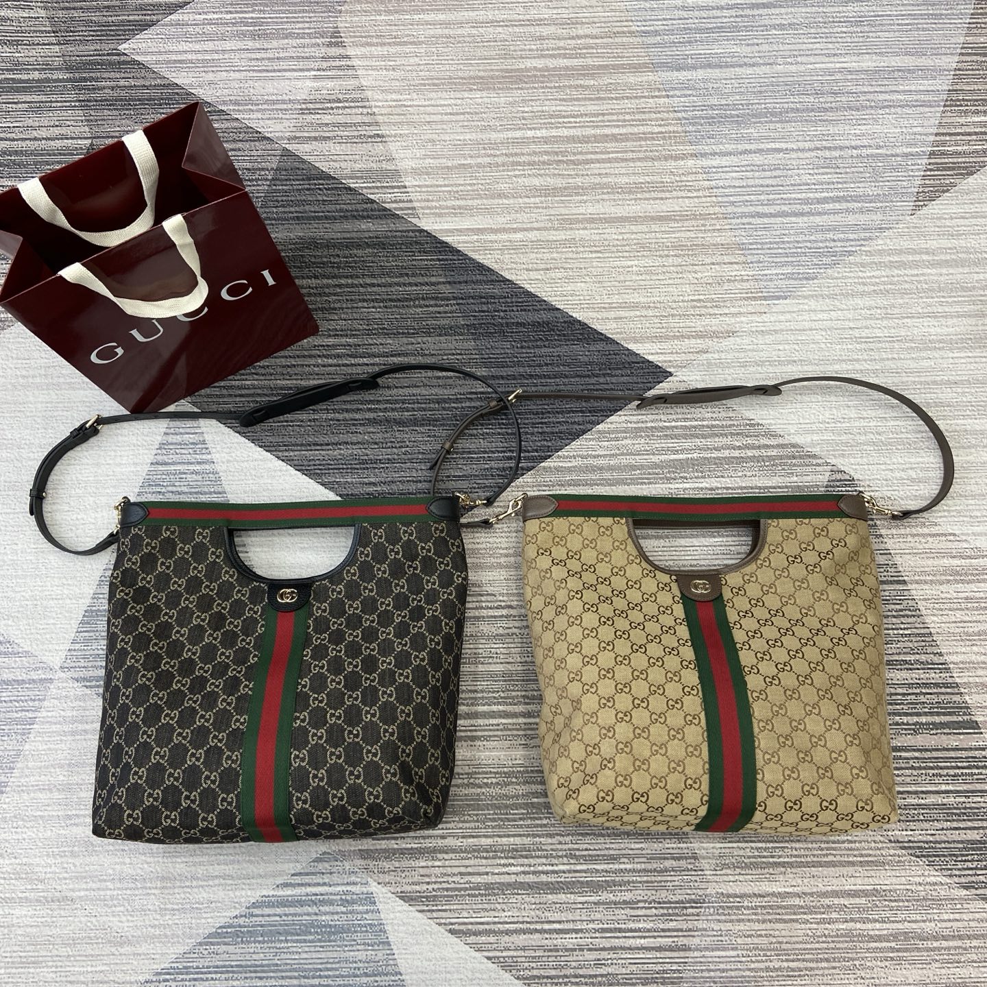 Gucci Bags Giglio GG Denim Fabric 865452 (10A Mirror Version)