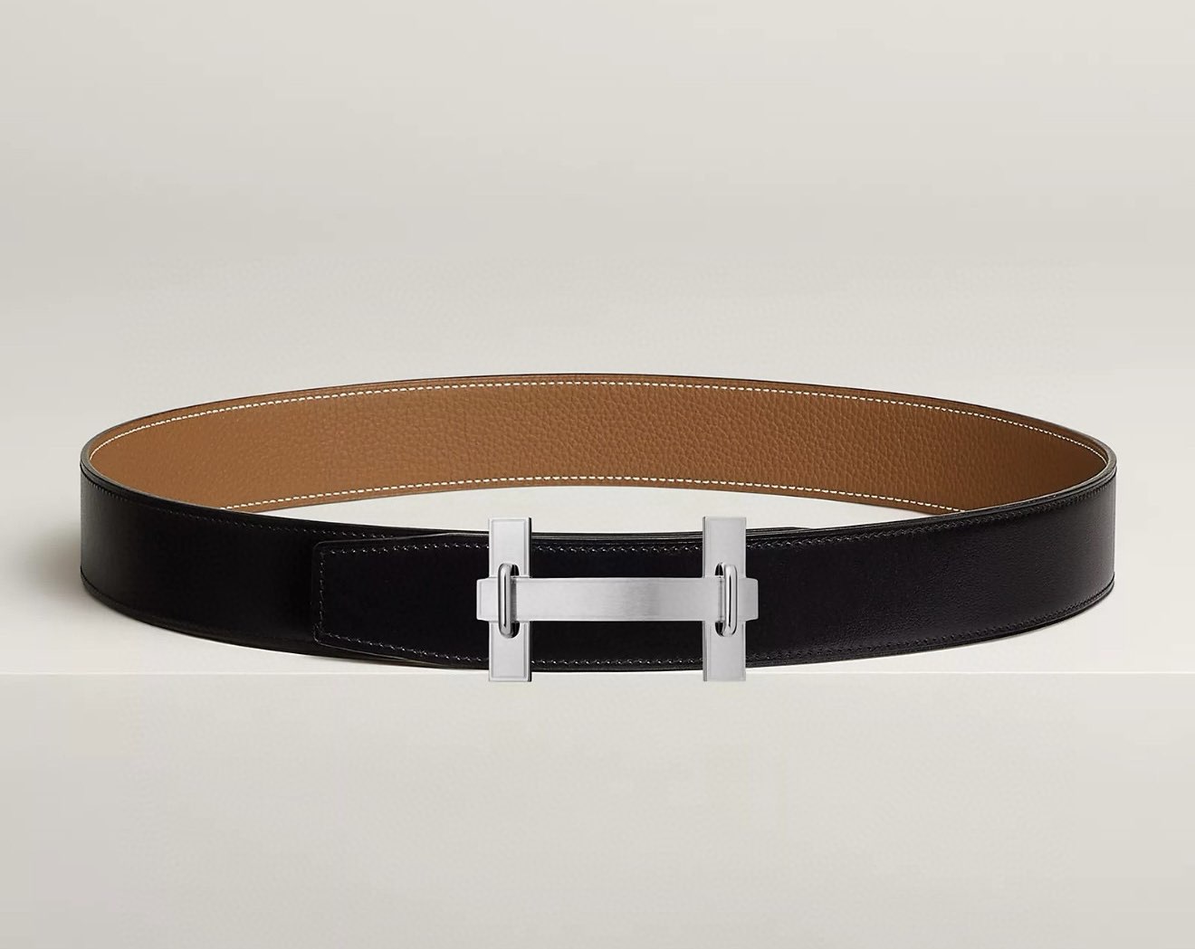 Hermes H jumping Reversible Leather Belt 3.8cm