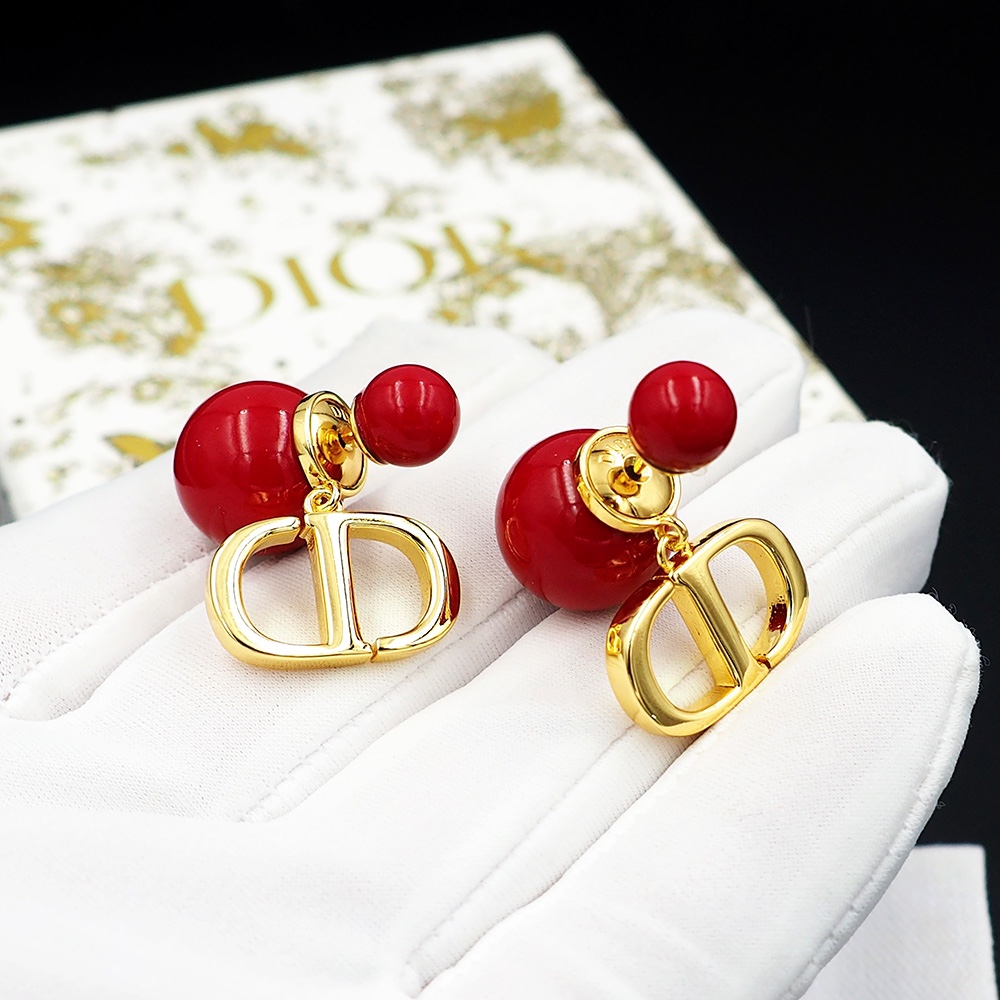 Dior Ancora Red CD Earrings