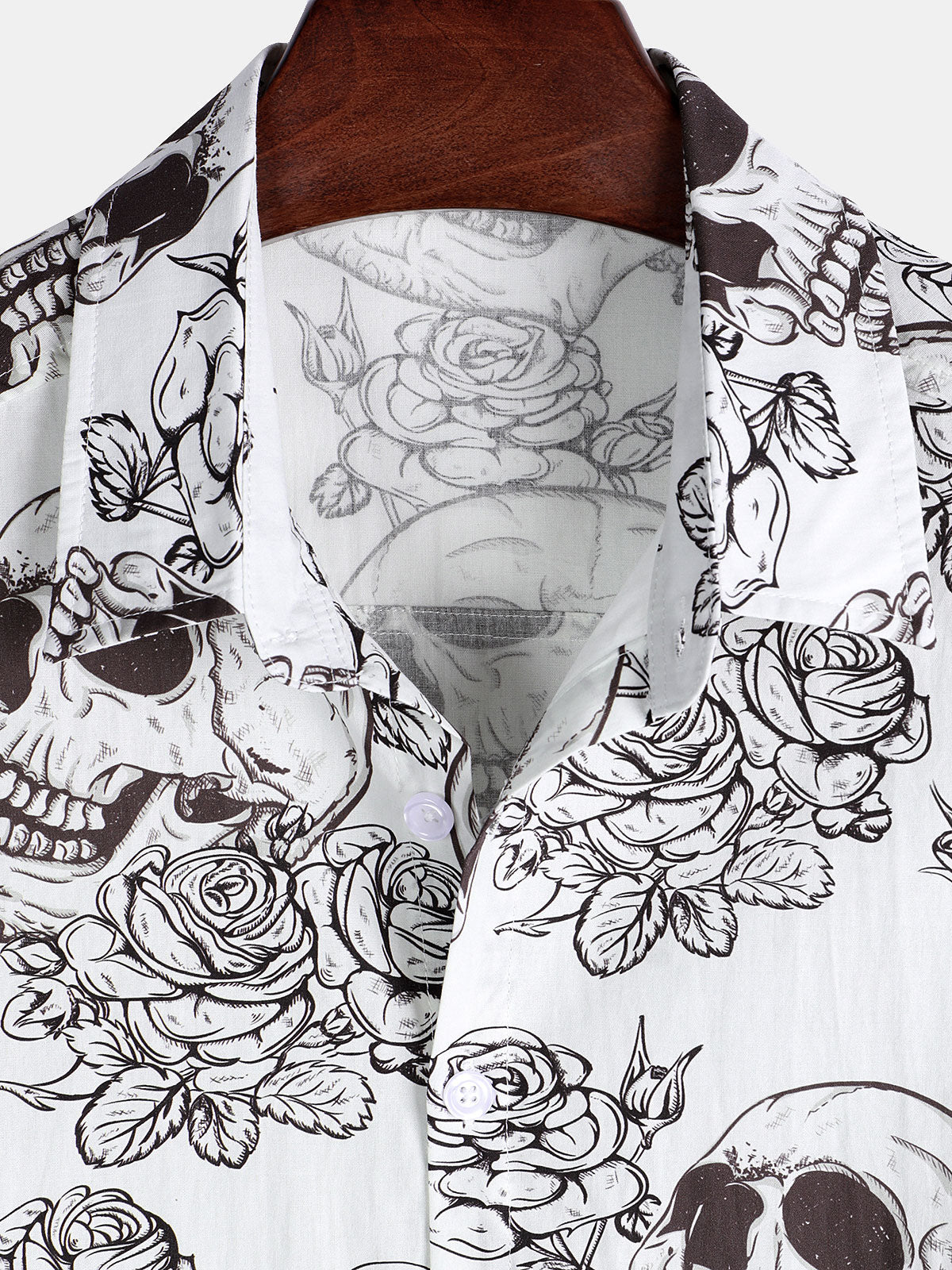 Men's Skull Cool Rock Hawaiian Short Sleeve Shirt