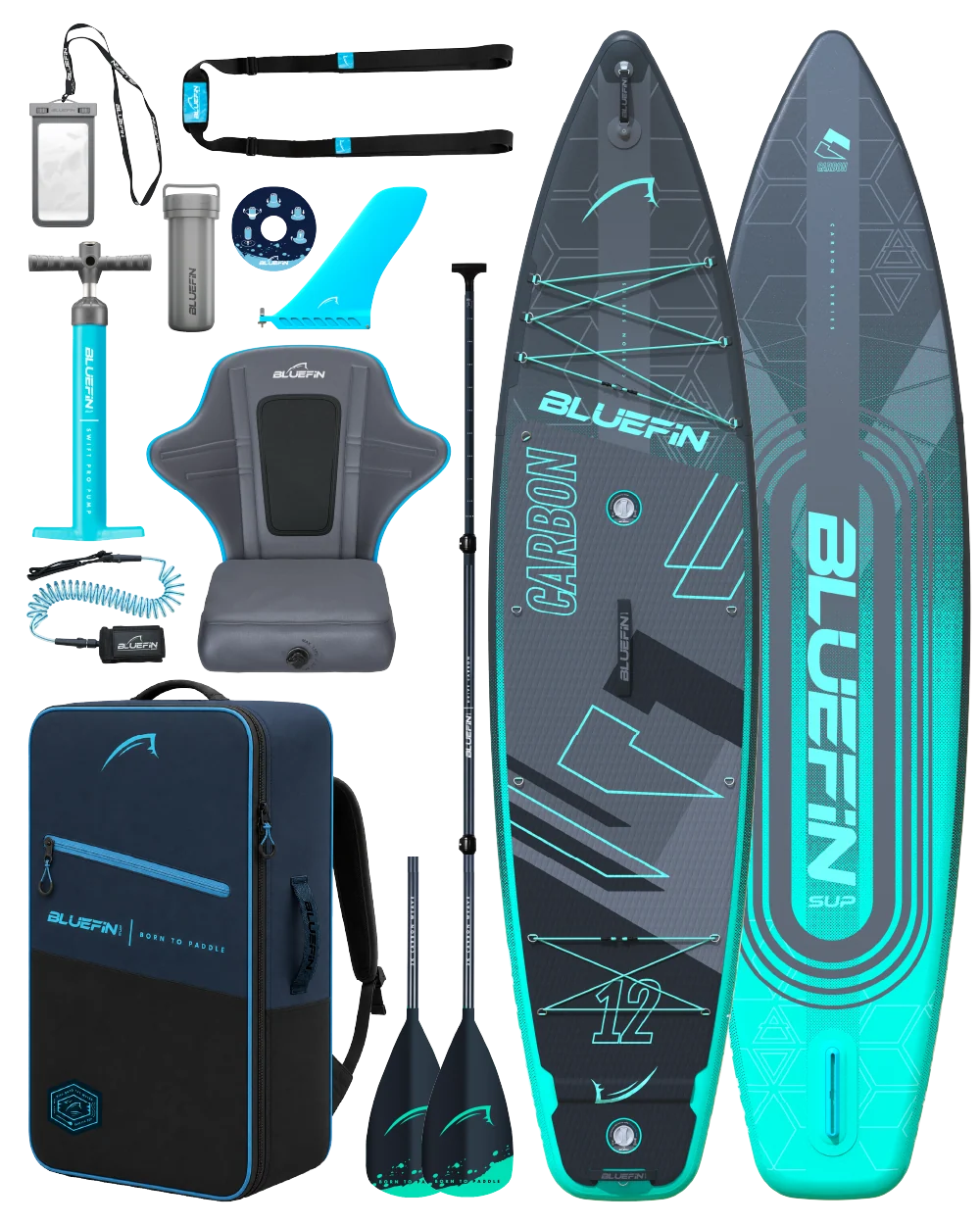 Mint Carbon 12' Premium Inflatable SUP Paddleboard