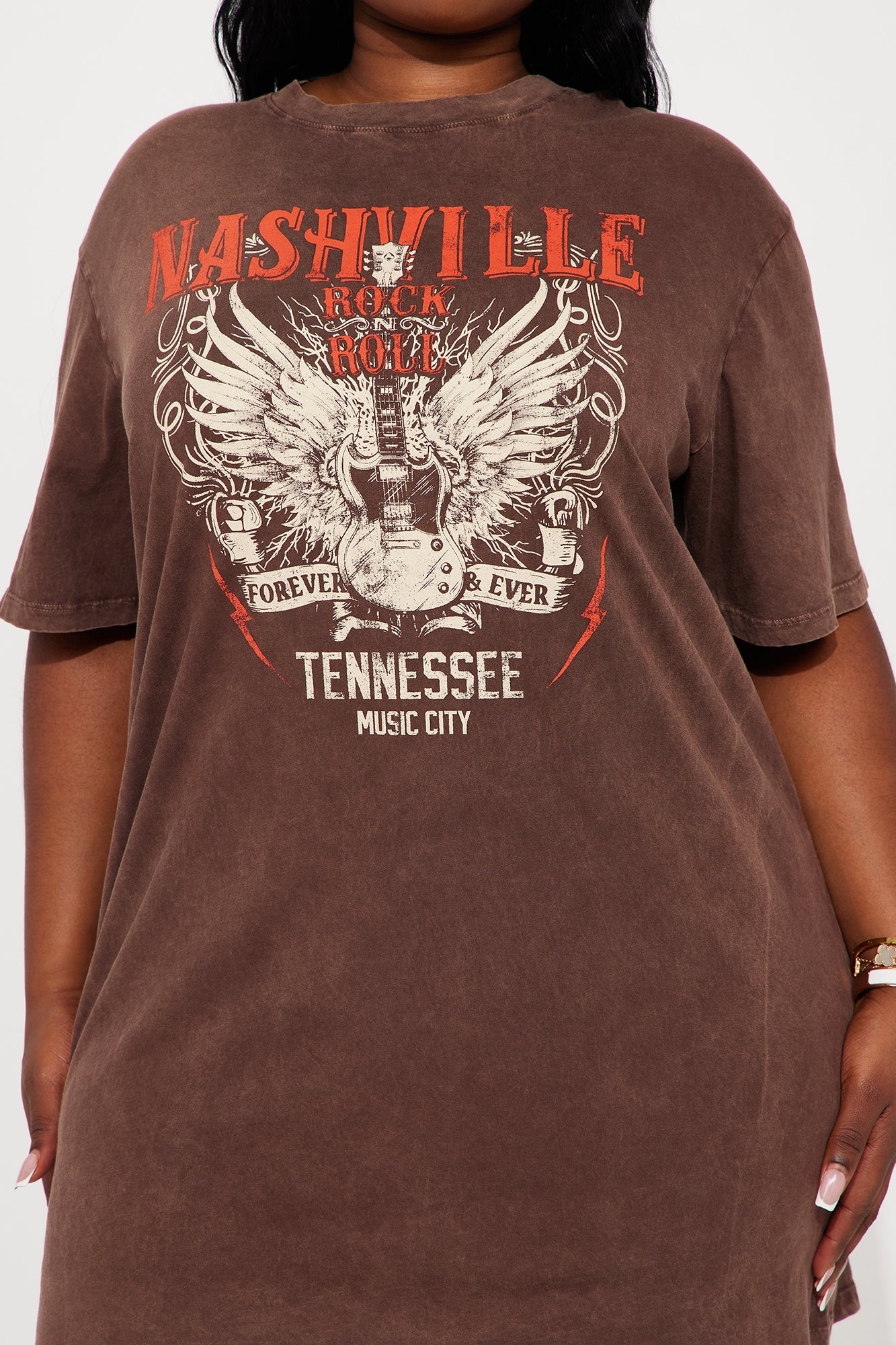 Nashville Babe T-Shirt Dress - Brown