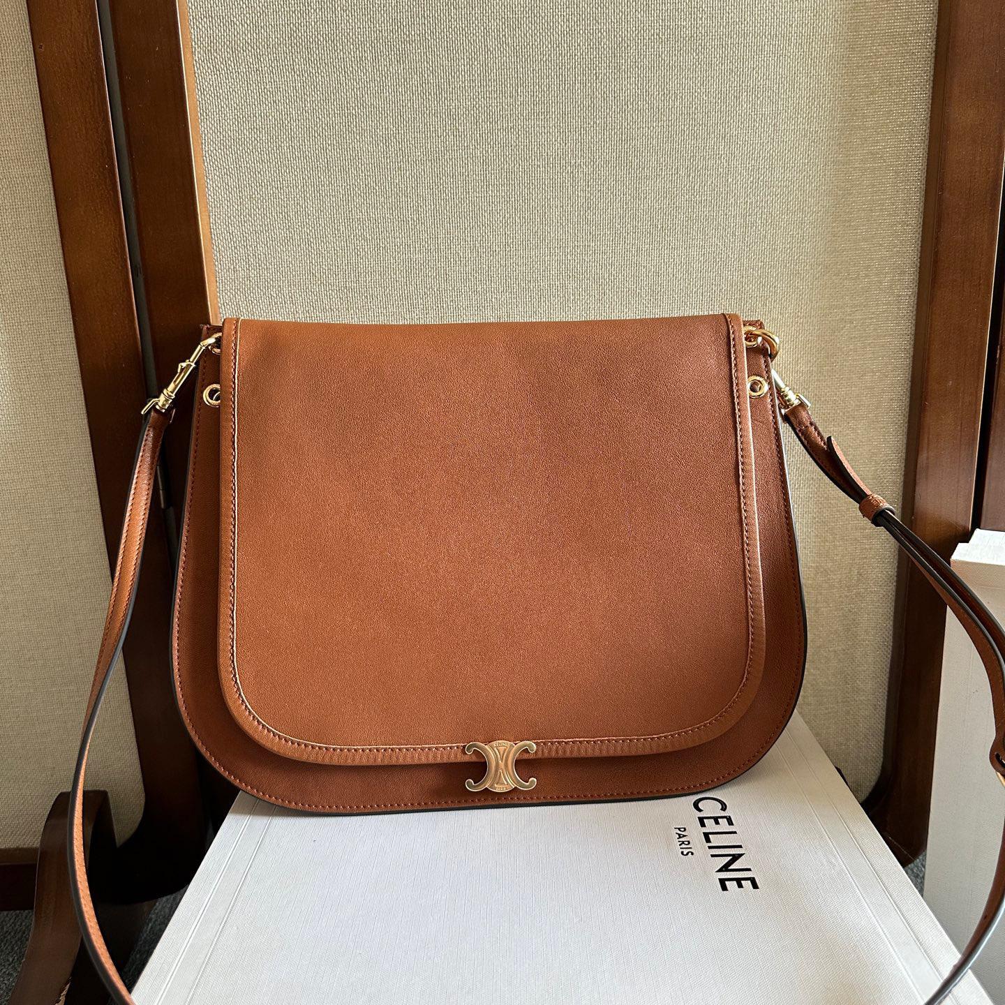 CELINE Soft Triomphe Besace Saddle Messenger Bag