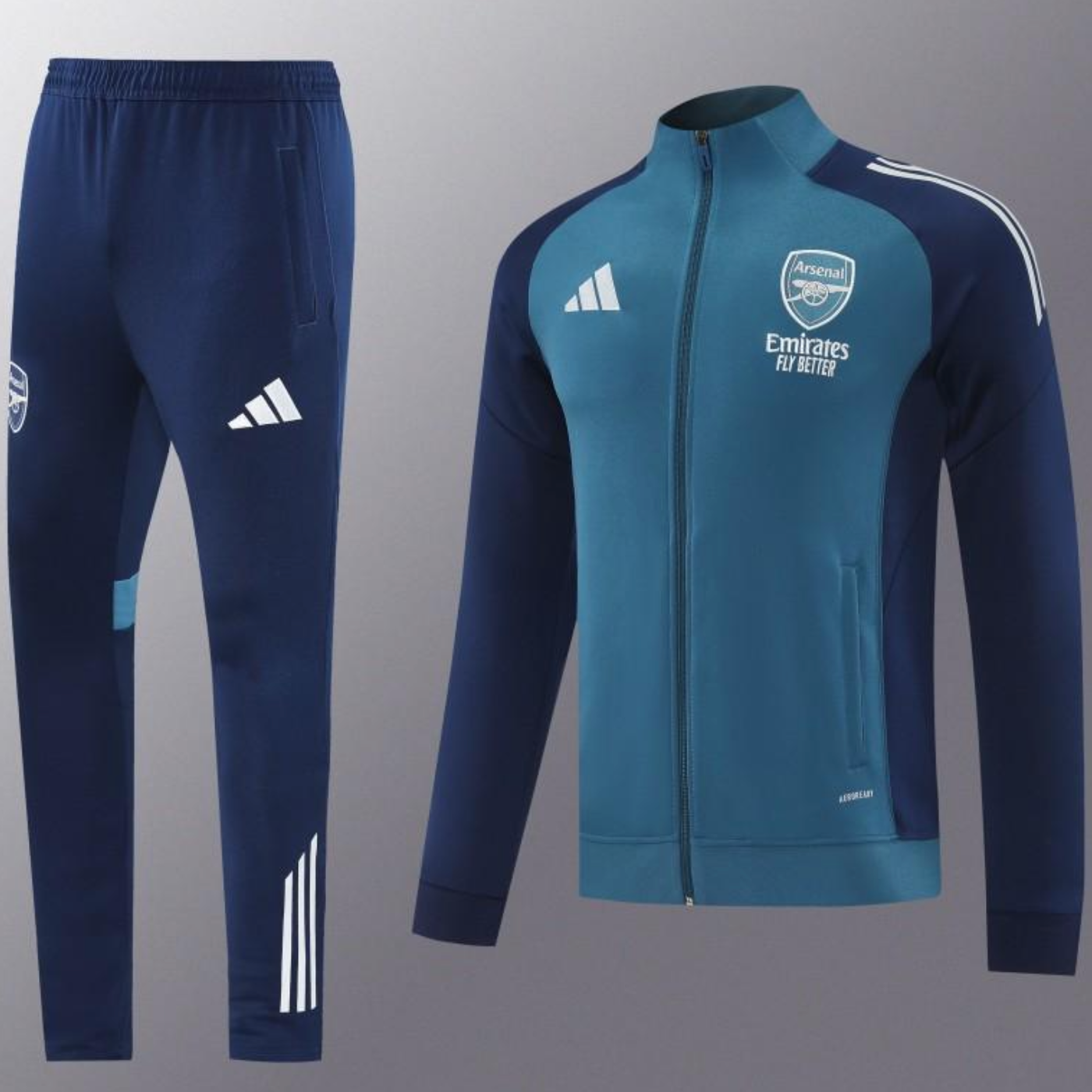 25/26 Arsenal Navy Blue Full zipper Jacket Tracksuit+ long pants S-2XL
