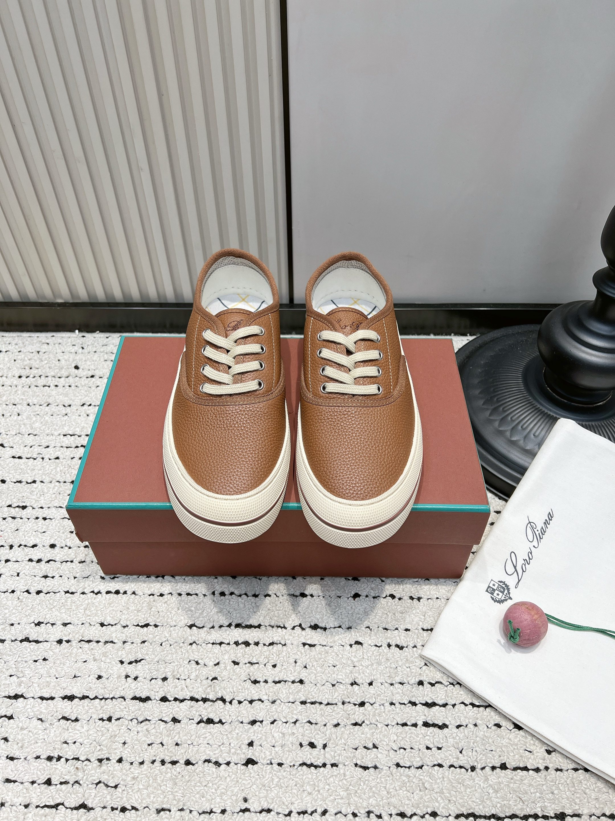 Loro Piana Women's Grained leather Sneaker