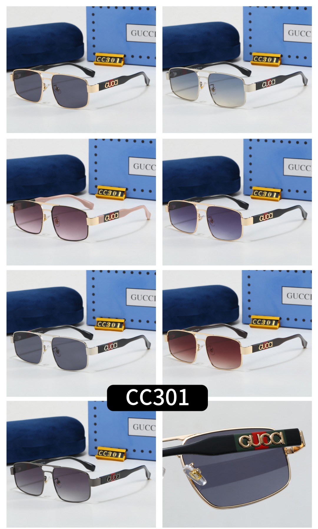 Gucci Web Stripe Big Logo Pilot Sunglasses Top quality - KAIROO