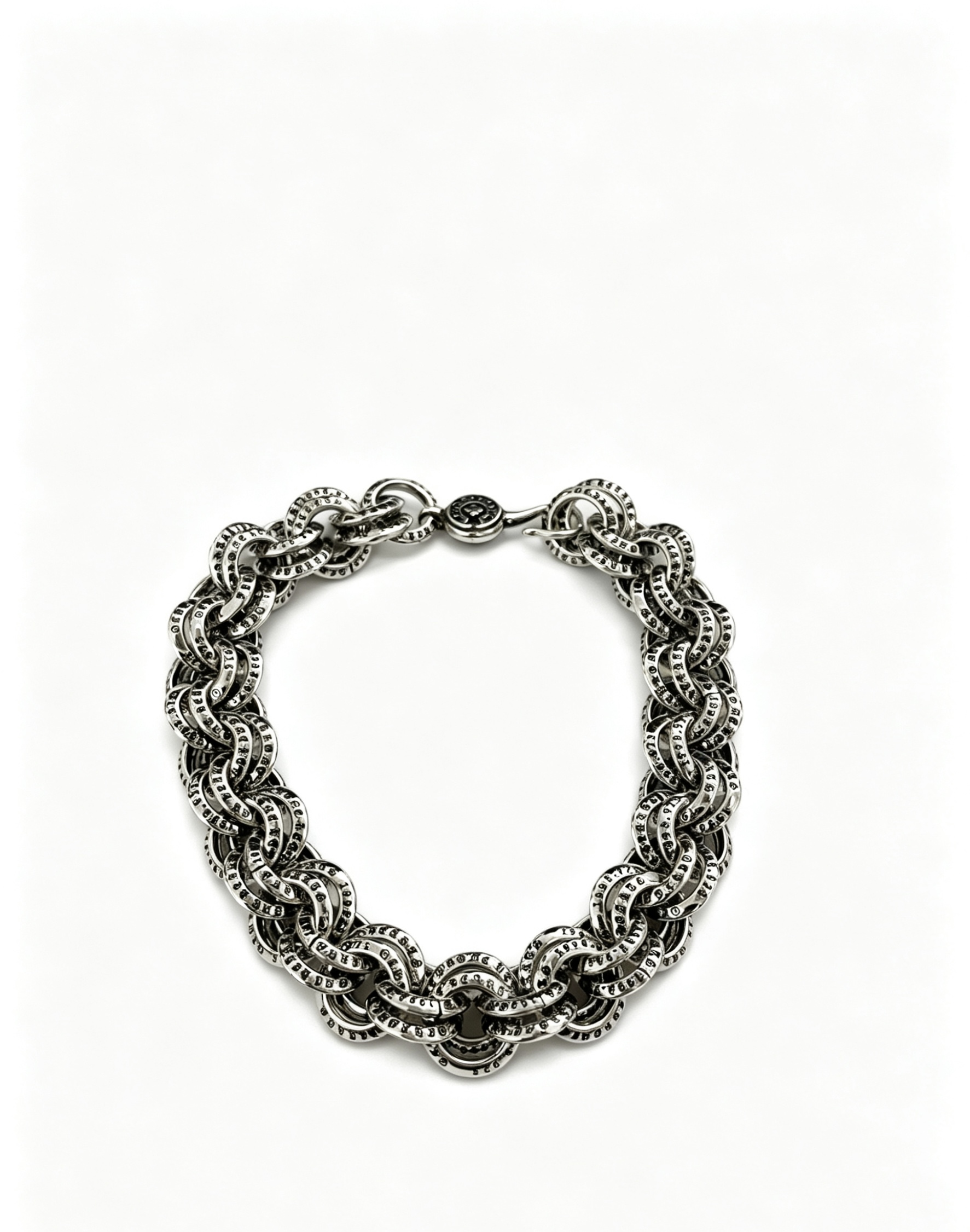 Chrome Hearts Oxidized Silver Unisex Bracelet