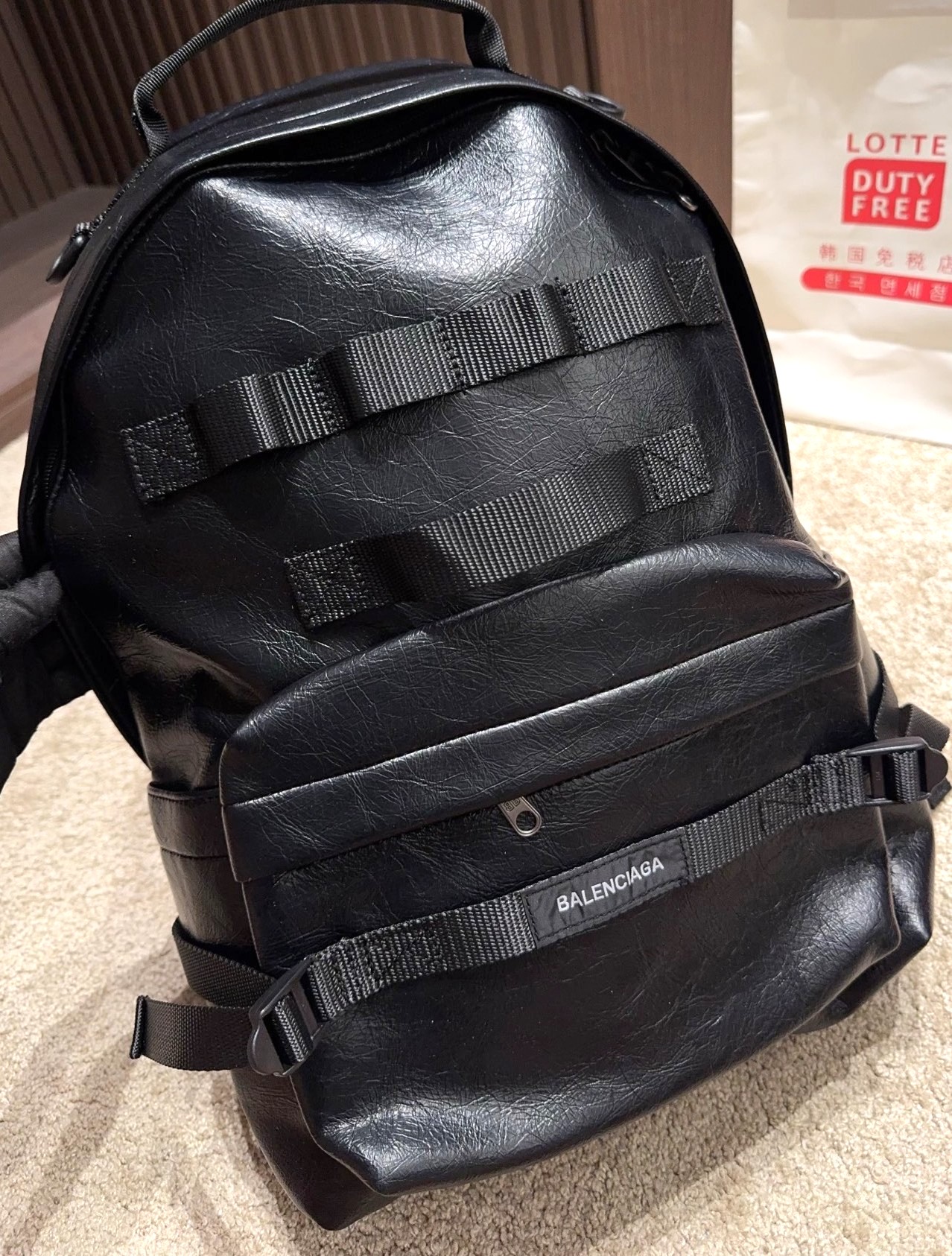 Balenciaga Army Tactical Webbing Crinkled Leather Multi-Pocket Backpack - KAIROO