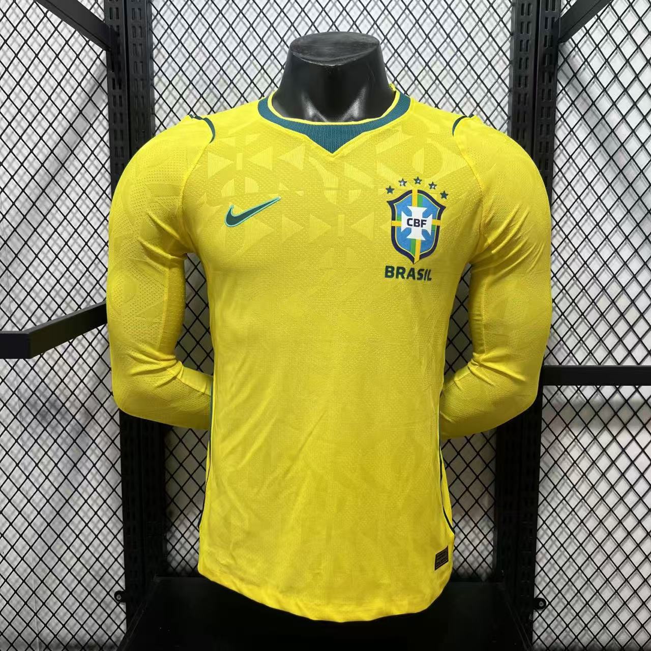 Player Version 2026 World Cup Brazil Home Jersey Long Sleeves S-3XL