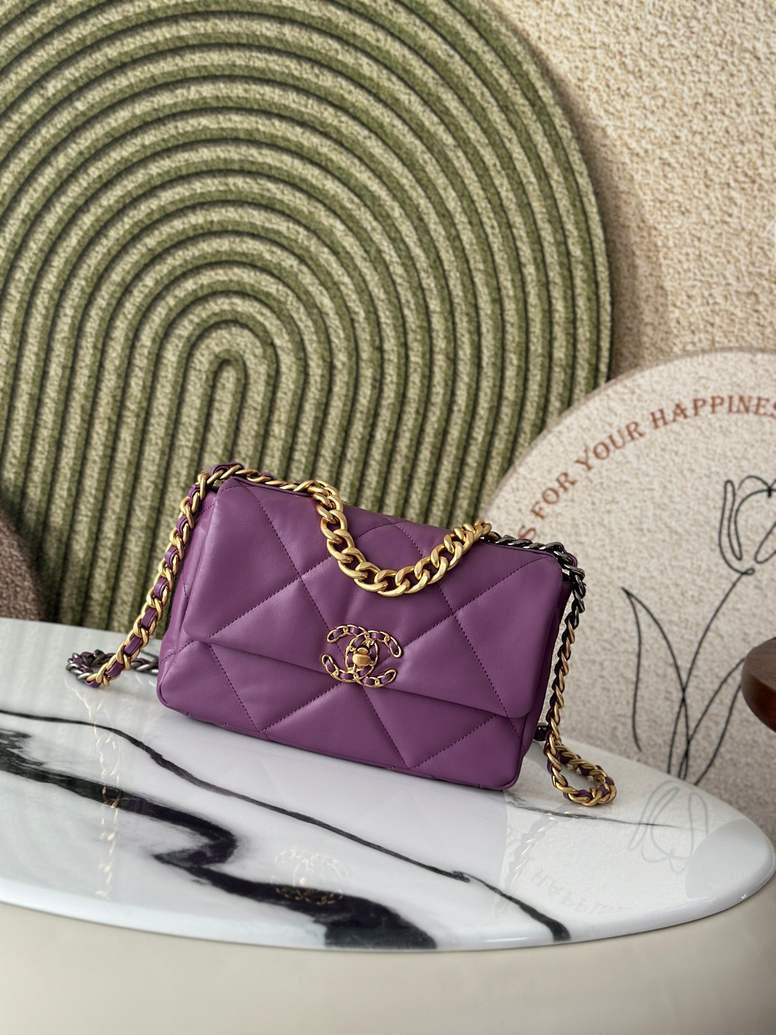 CHANEL Small classic pillow bag purple