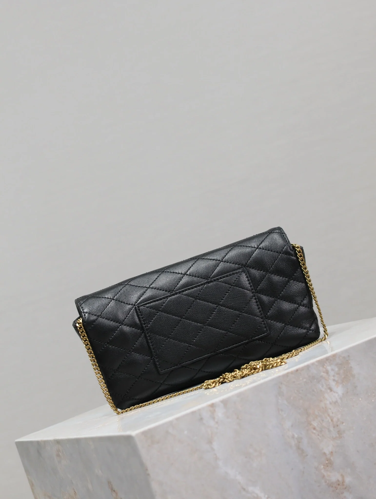 Saint Laurent YSL Gaby Phone Bag 19cm Black Quilted Leather GHW