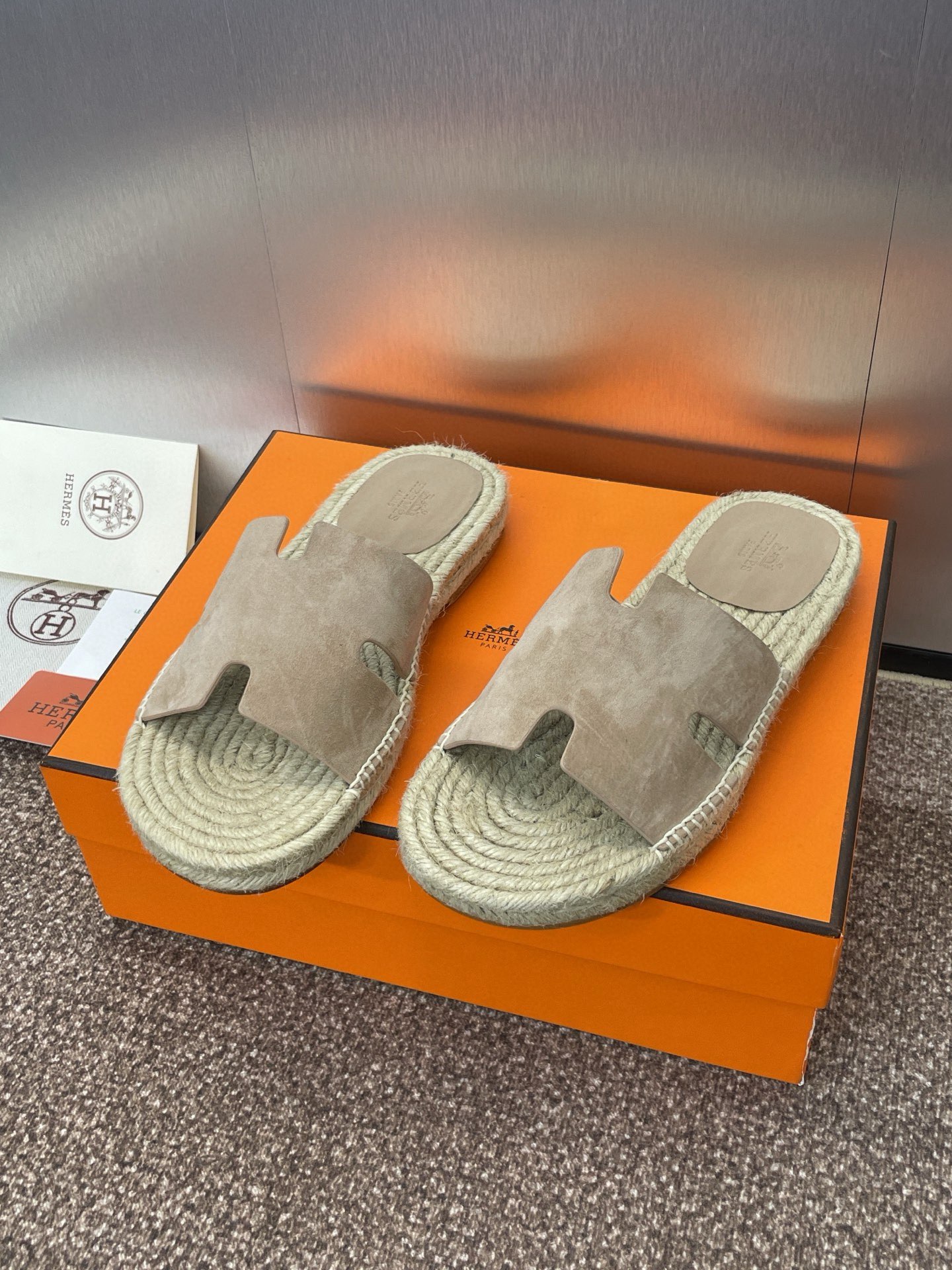 Hermes Men's Antiqua Espadrille Slide